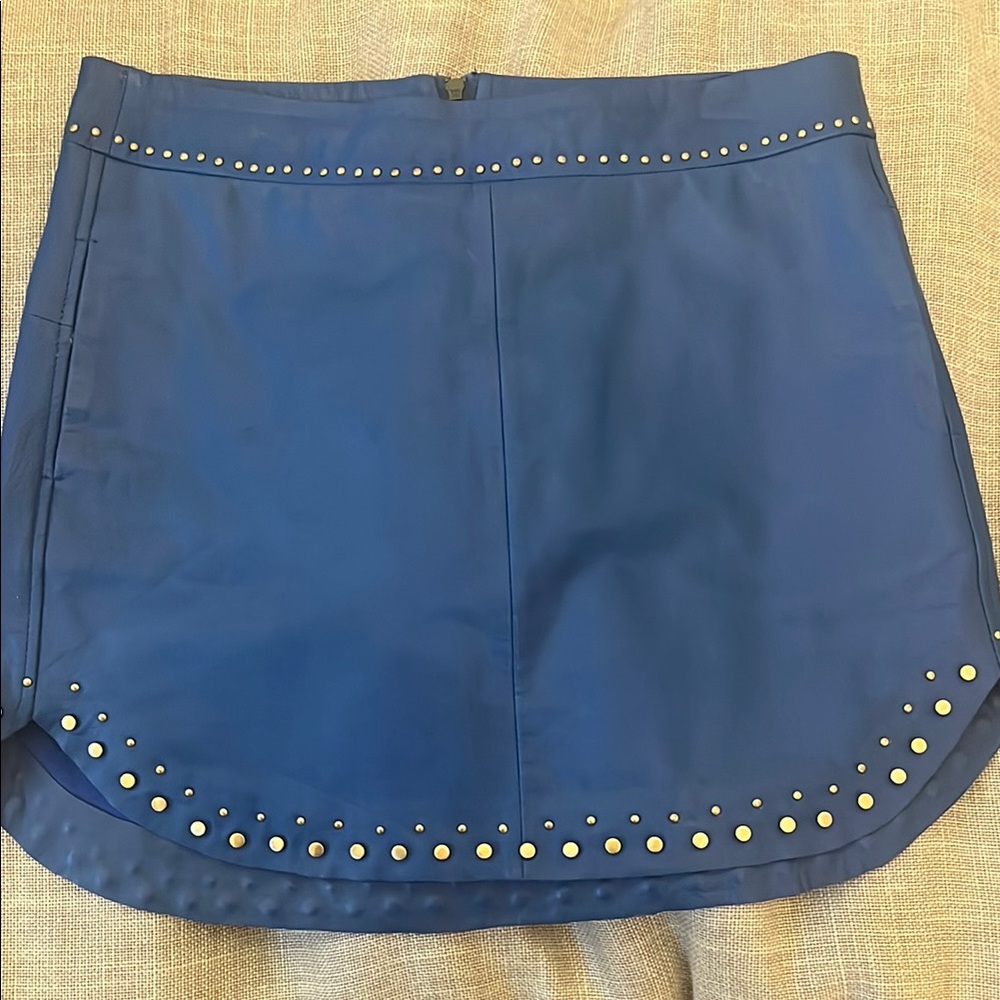 Karina Grimaldi Blue Embellished Skater Mini Skirt